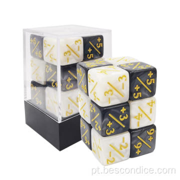 12 peças 16mm Dados Contadores de token DICE D6 DICE CUBE CUBE DICO COMPATÍVEL COM MTG, CCG, Acessório de jogos de cartão